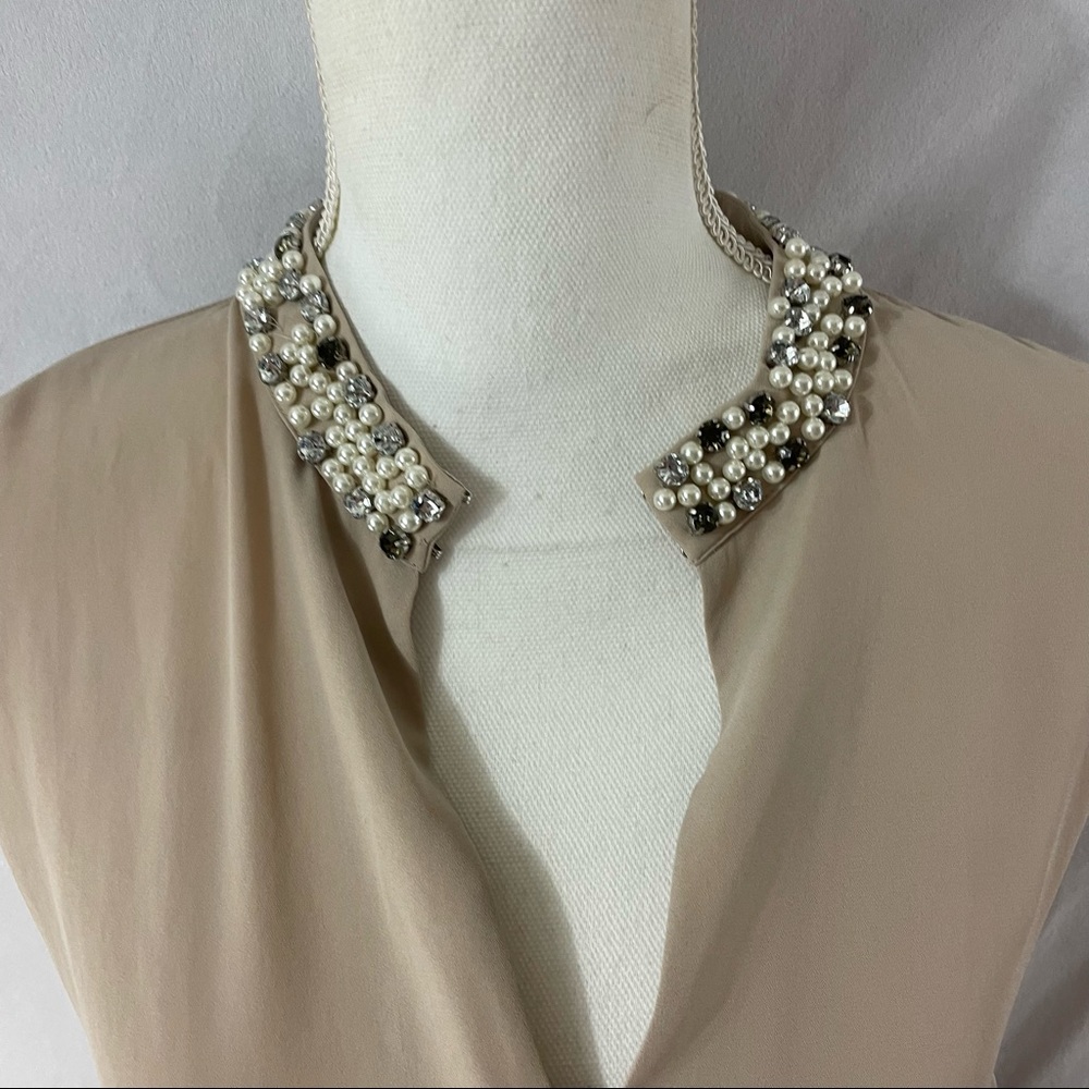 Bellatrix Jeweled Neckline Sleeveless top - Picture 2 of 14